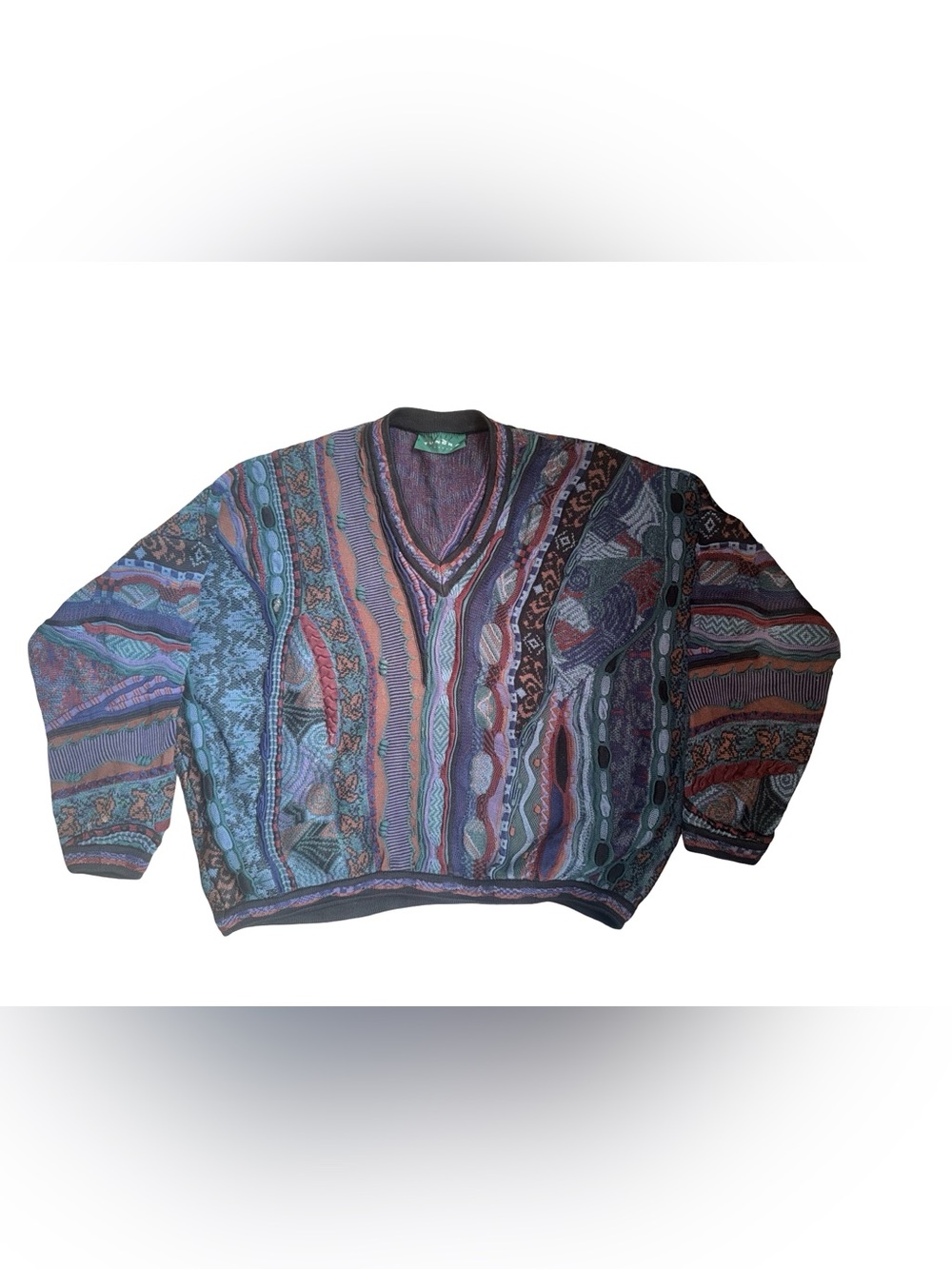 Vintage Tundra Sweater Mens 3XL Multicolor Cotton Cosby Crewneck‎ Knit Canada